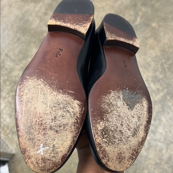 Polo Ralph Lauren Tuxedo Opera Loafers Mens 9.5 D Black Leather Slippers Vintage main image 5